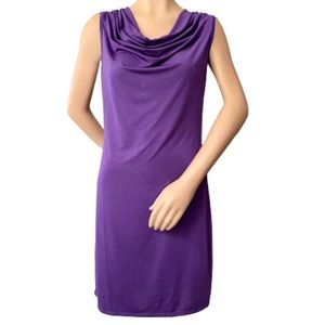 NWOT purple Cowl neck sleeveless shift dress